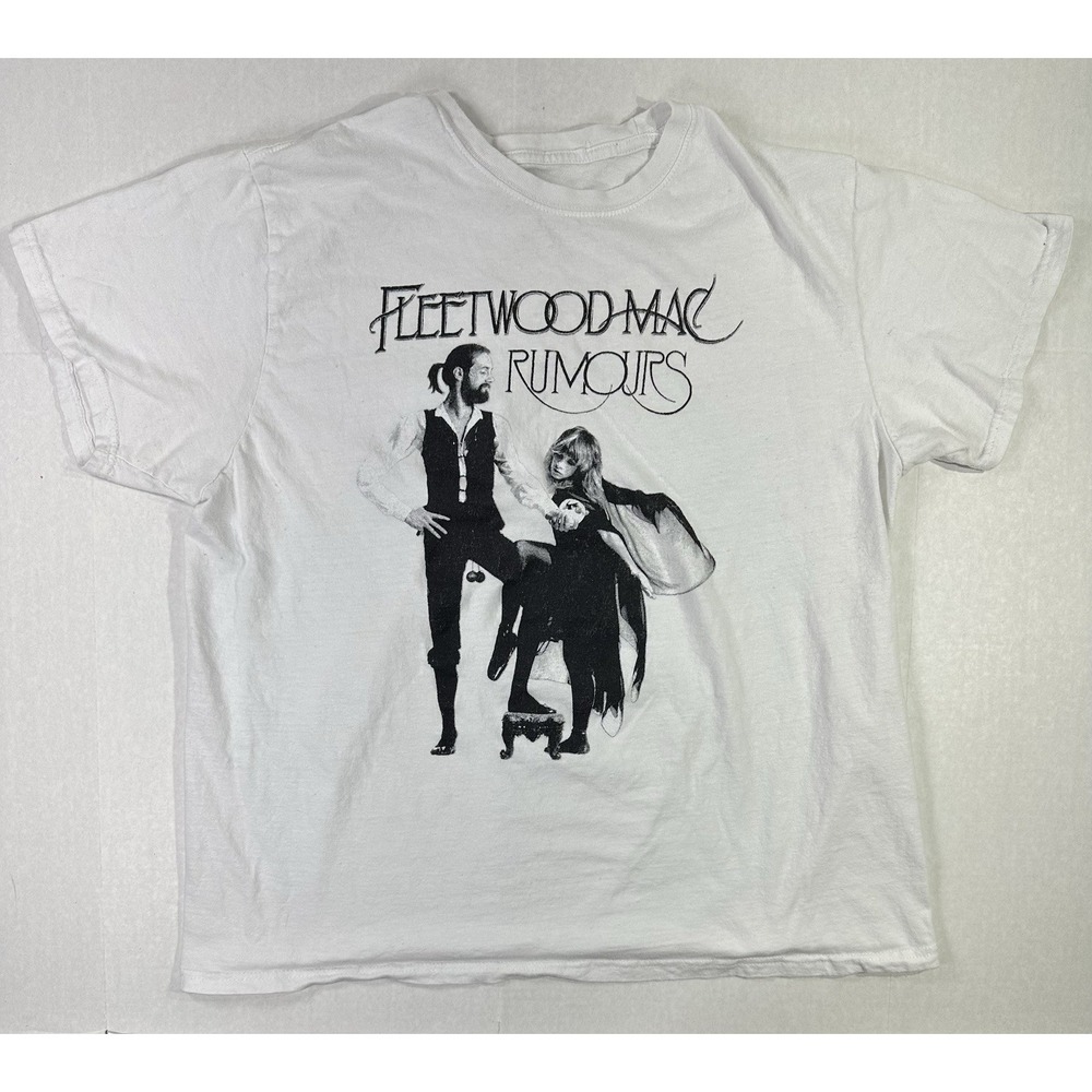 Fleetwood Mac Rumours Album Graphic T-Shirt White Men's Size XL Band Tee 2018